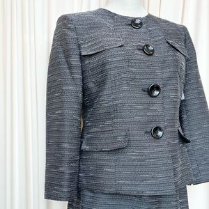 Vintage Black and White Striped Button Up Blazer - Small (6)